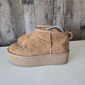 Ugg Classic Ultra Mini Platform Boots 10 Chestnut